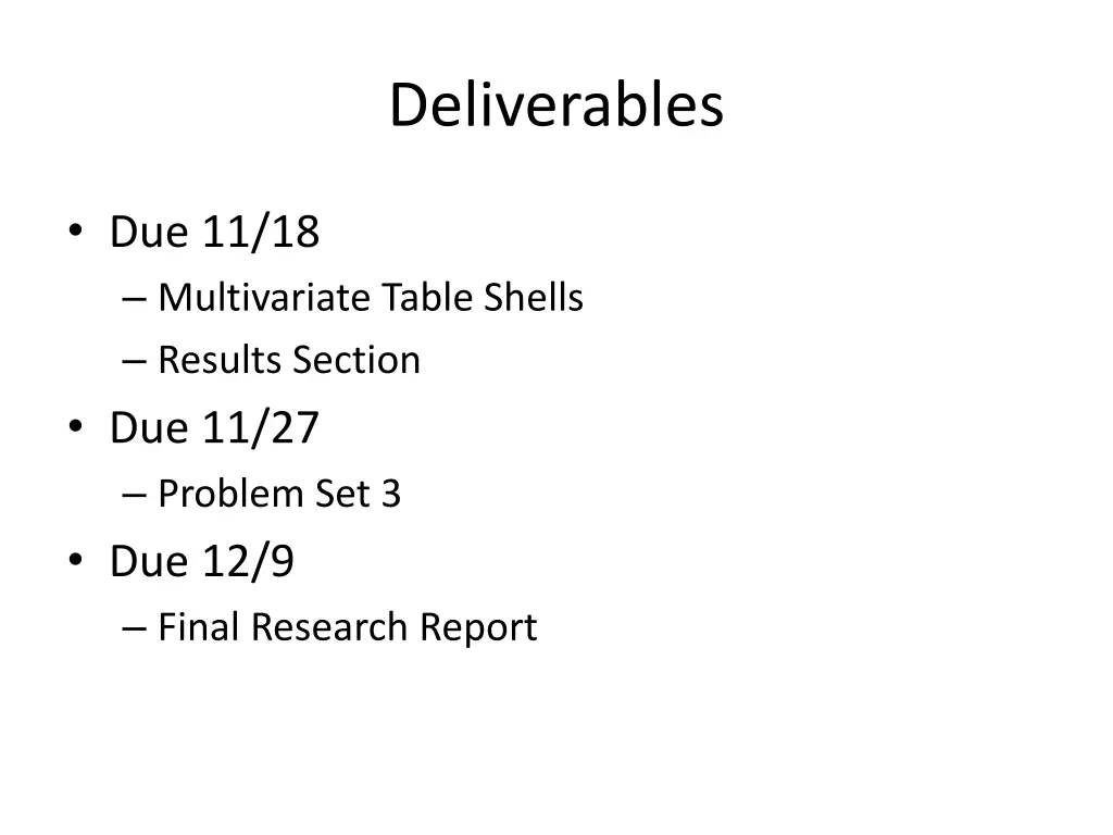 deliverables