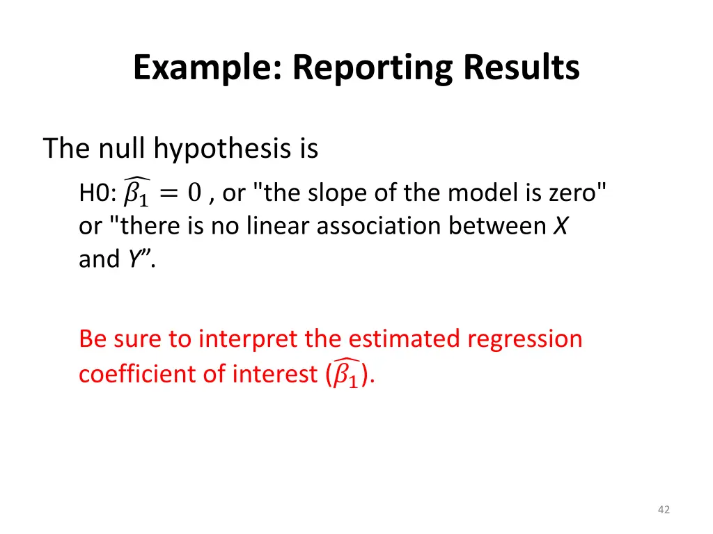 example reporting results 1