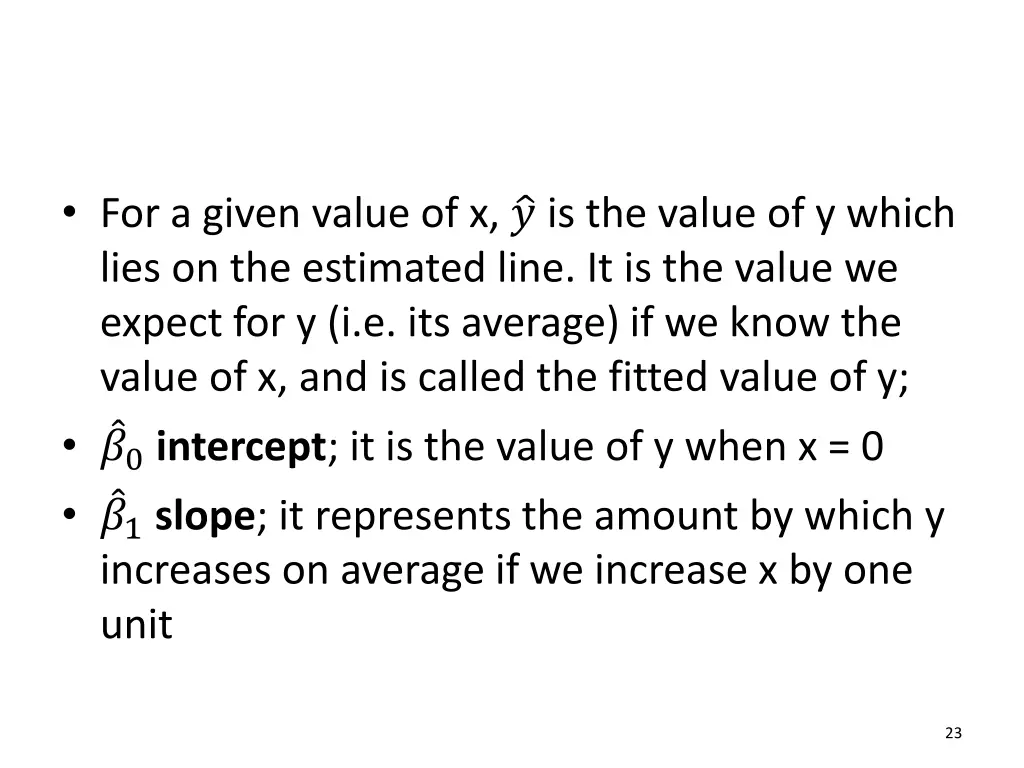 for a given value of x is the value of y which