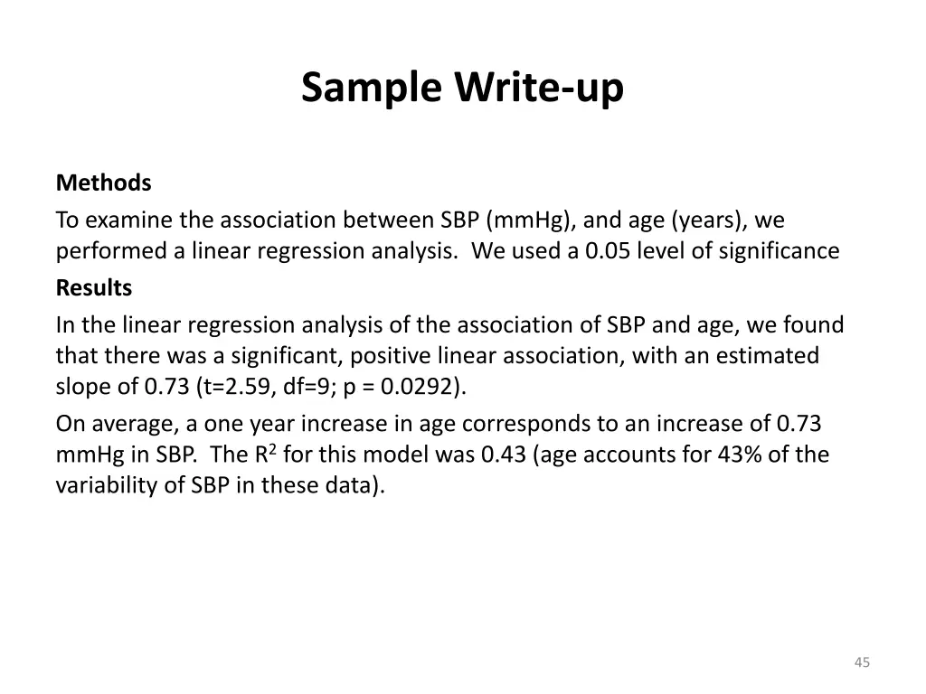 sample write up