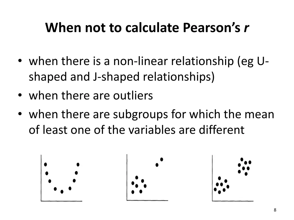 when not to calculate pearson s r