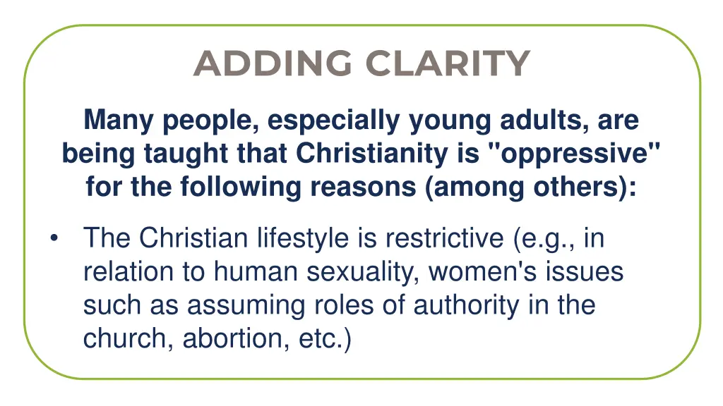 adding clarity