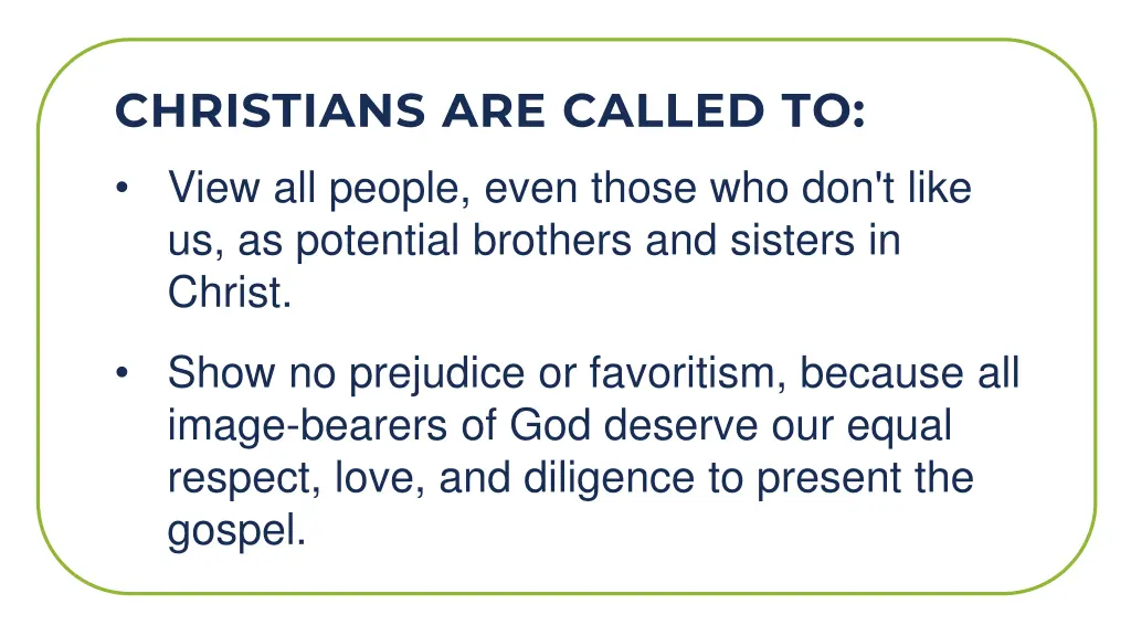 christians are called to
