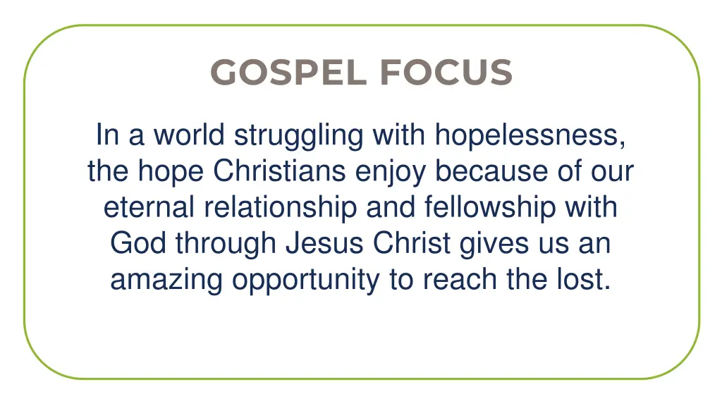 gospel focus
