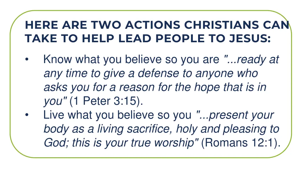 here are two actions christians can take to help