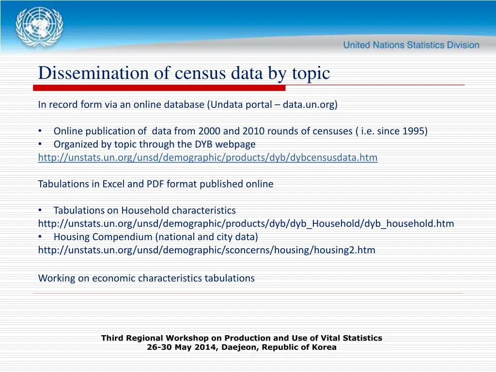 dissemination of census data by topic