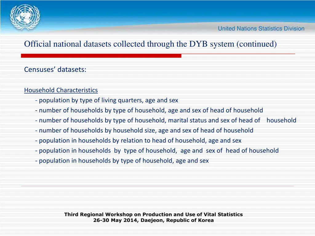 official national datasets collected through 10