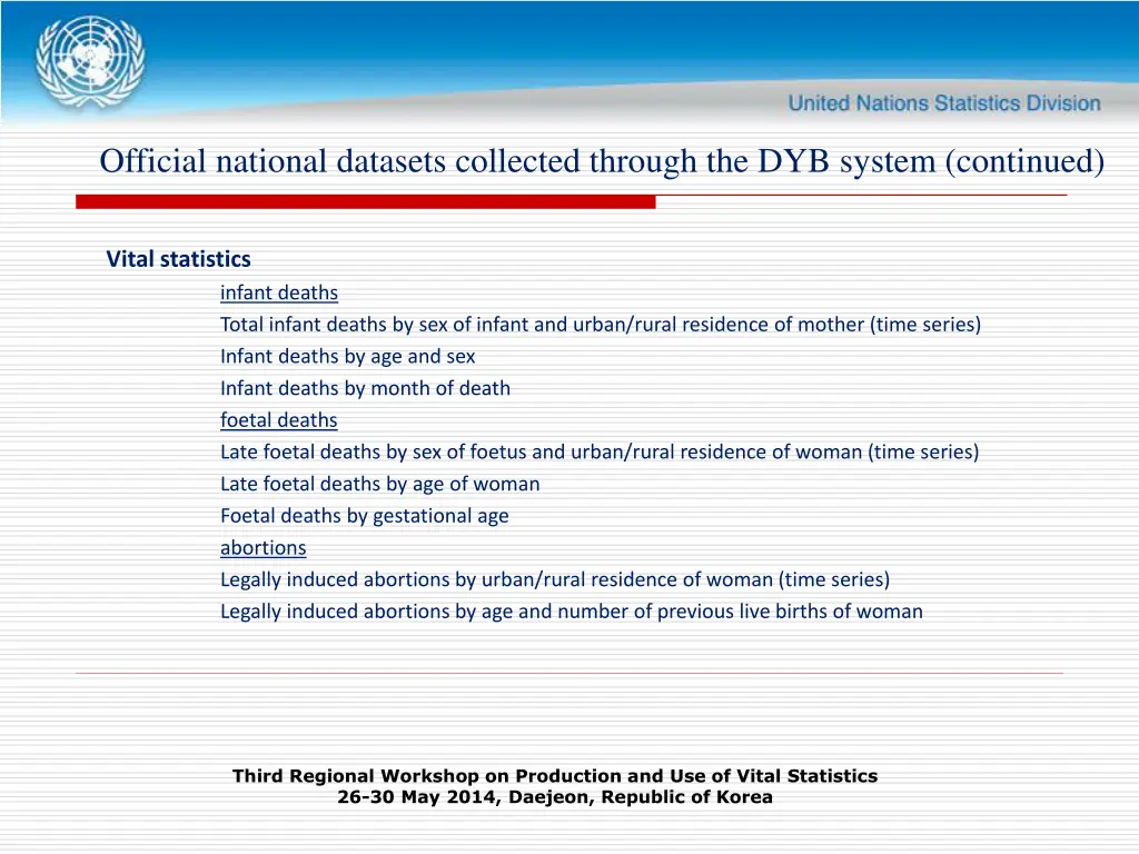 official national datasets collected through 3
