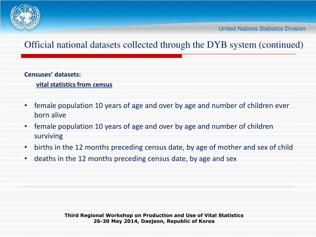 official national datasets collected through 7