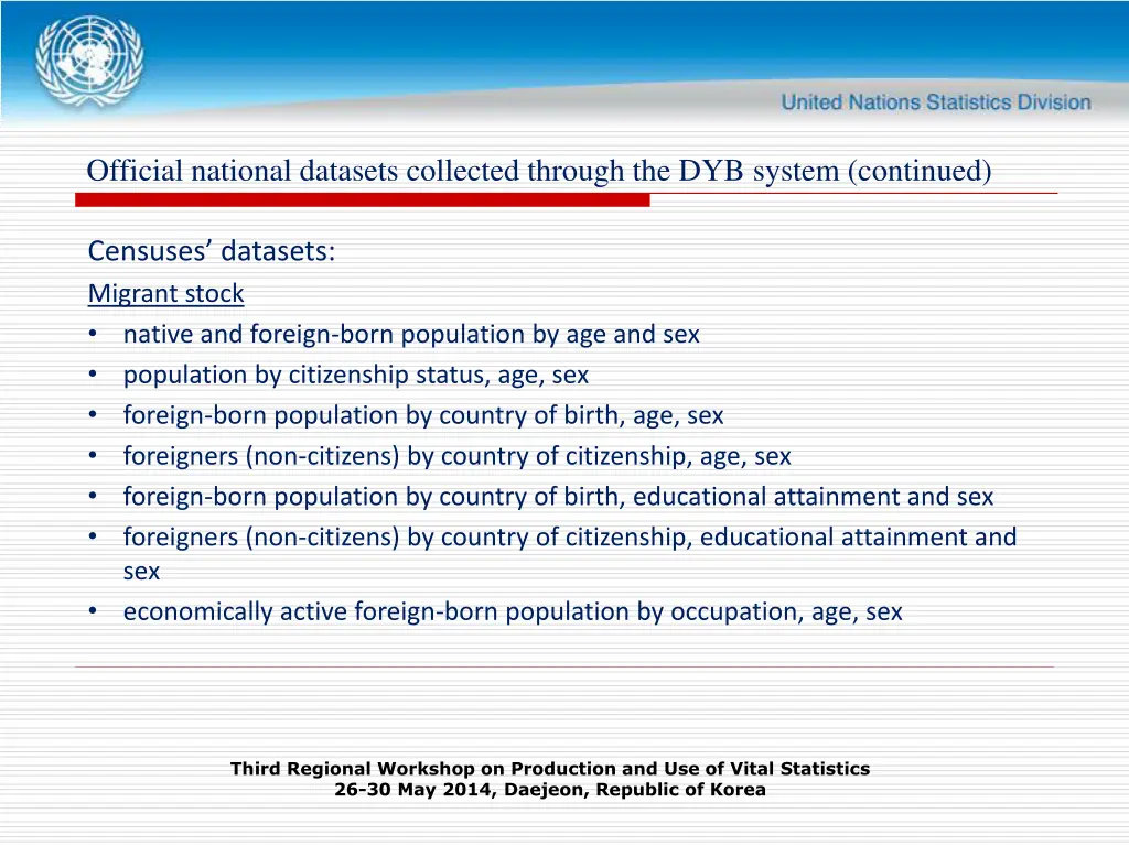 official national datasets collected through 8