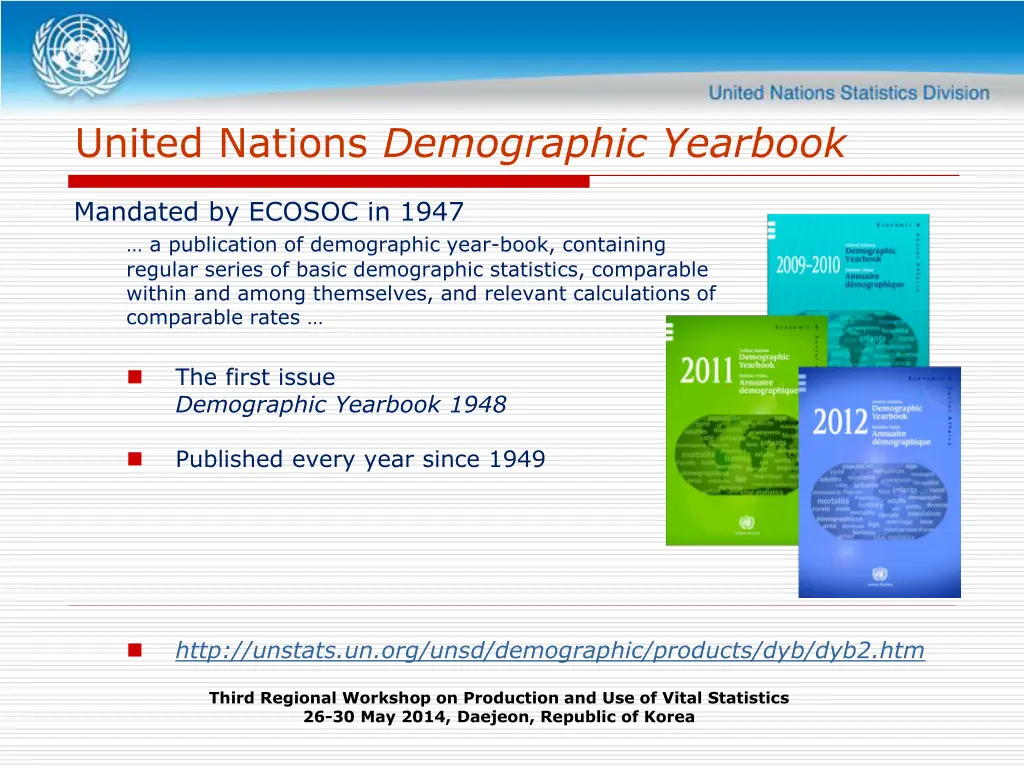 united nations demographic yearbook