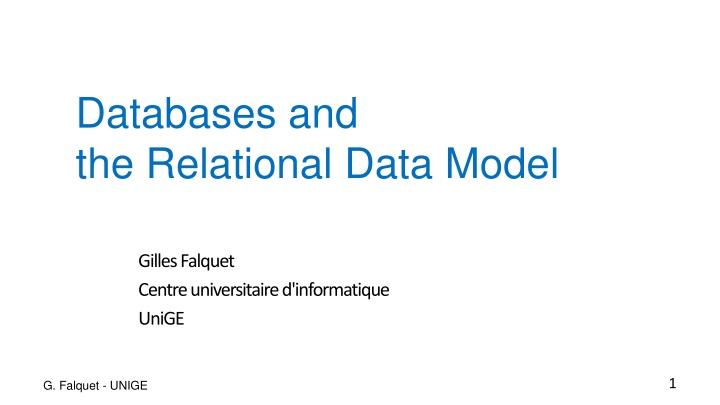 databases and the relational data model