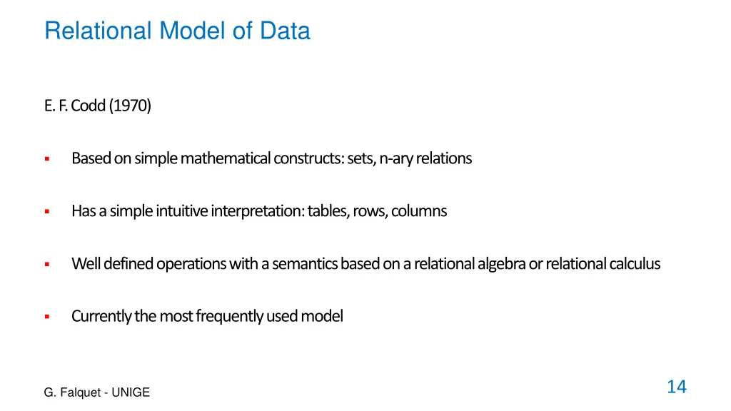 relational model of data