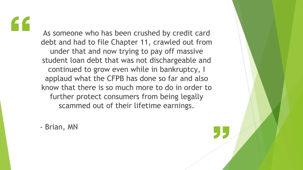 as someone who has been crushed by credit card