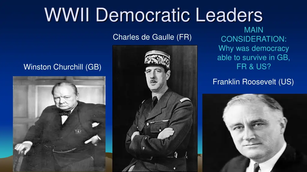 wwii democratic leaders