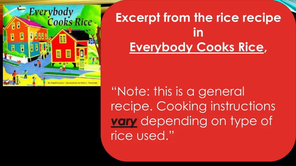 excerpt from the rice recipe in everybody cooks