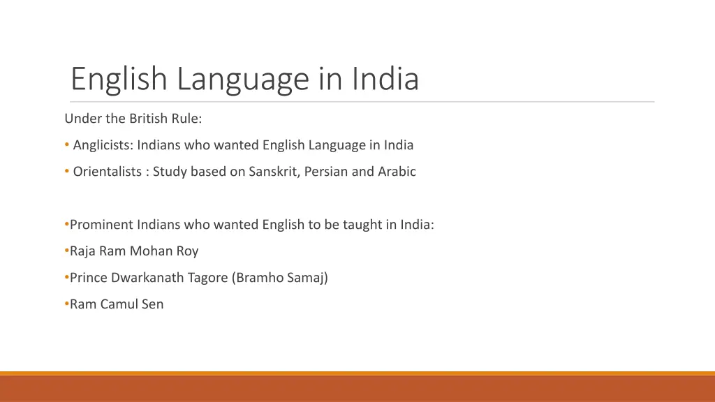 english language in india
