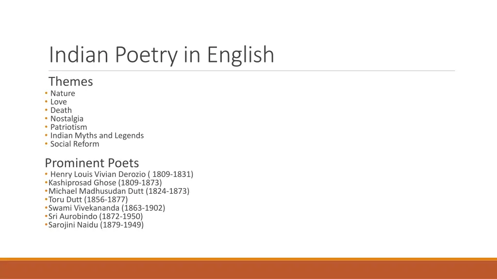 indian poetry in english themes nature love death