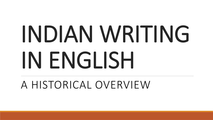 indian writing indian writing in english