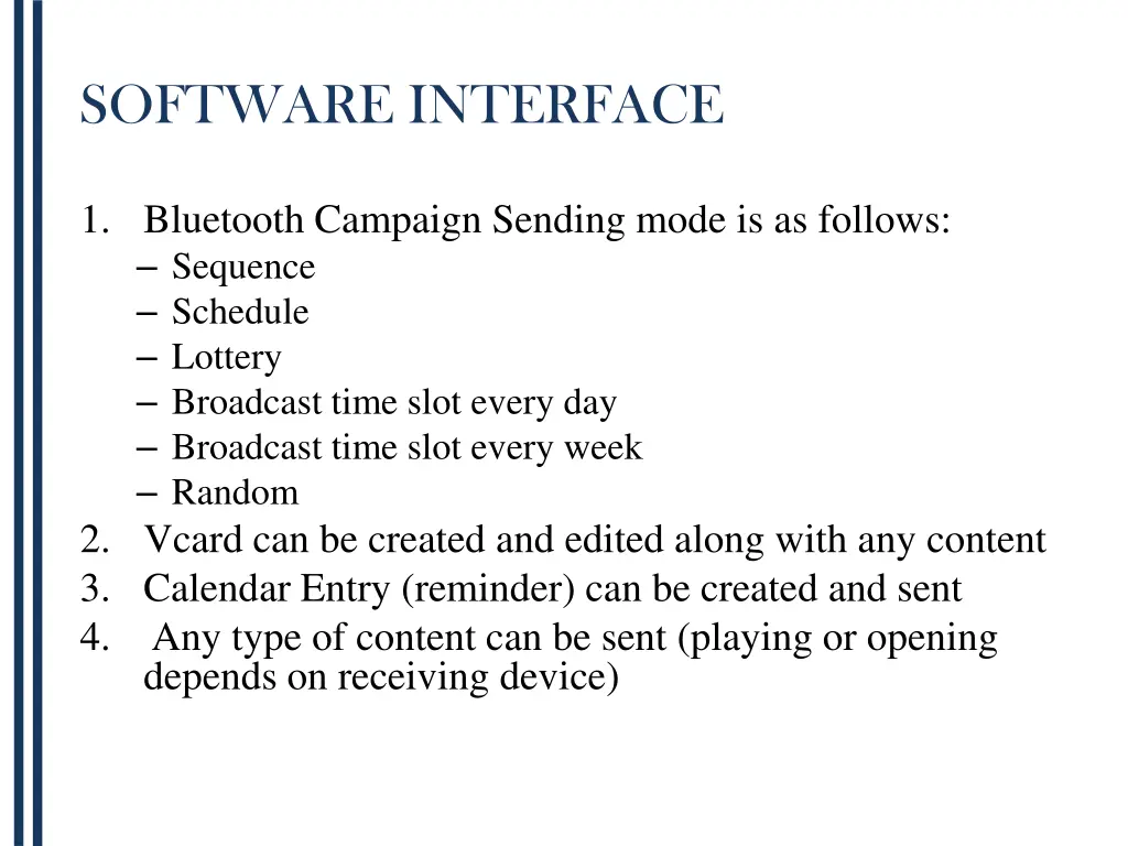 software interface