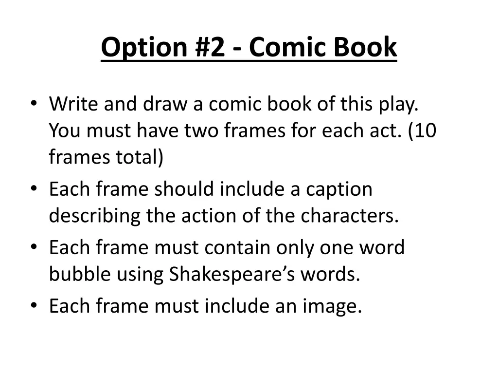 option 2 comic book