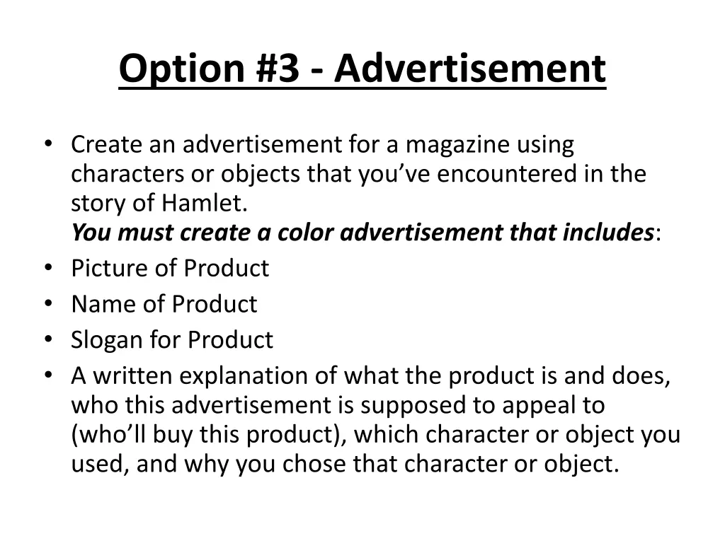 option 3 advertisement