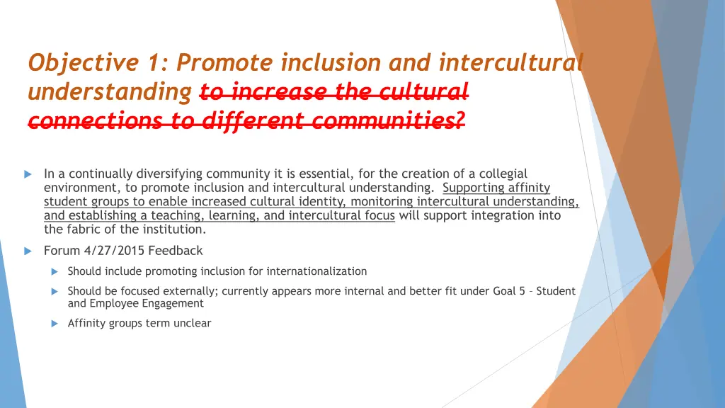 objective 1 promote inclusion and intercultural