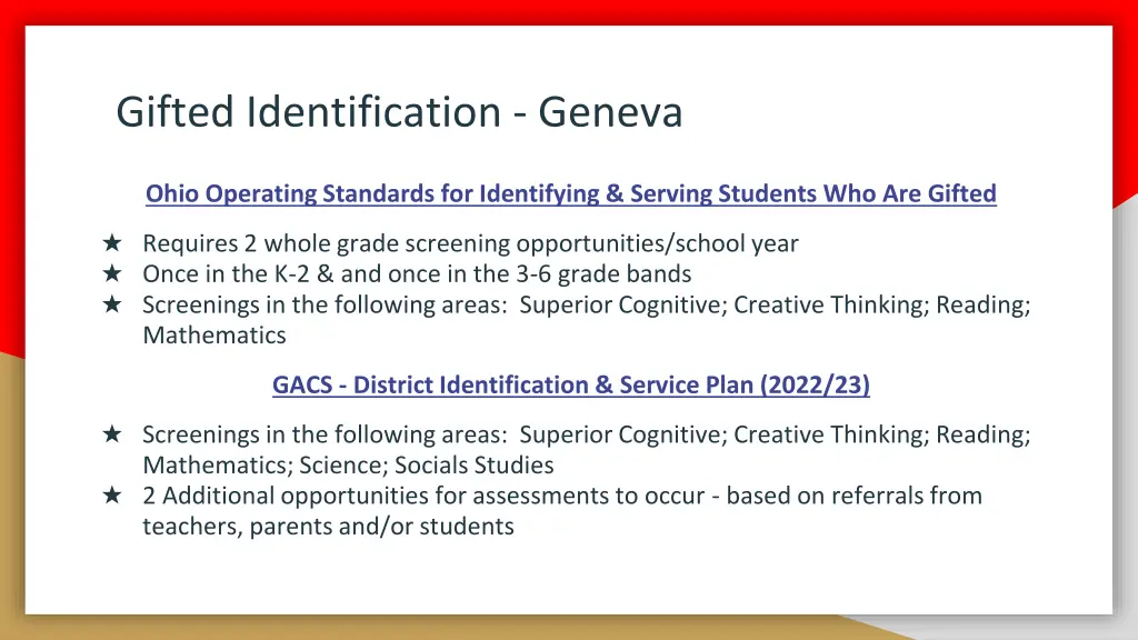 gifted identification geneva