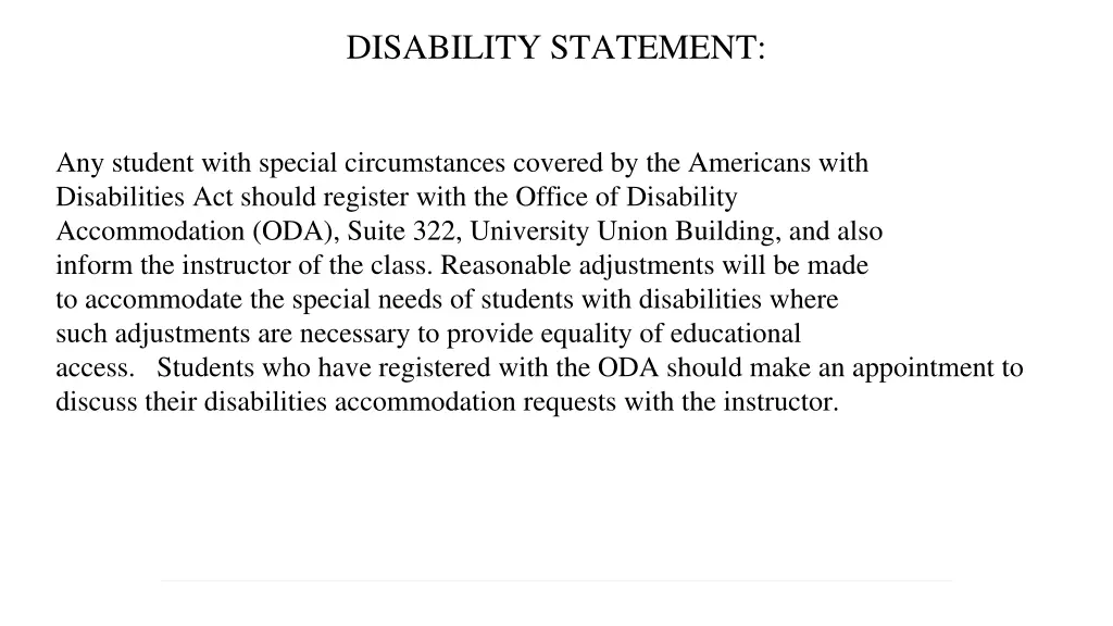 disability statement