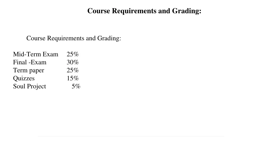 course requirements and grading
