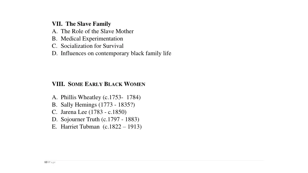 vii the slave family a the role of the slave