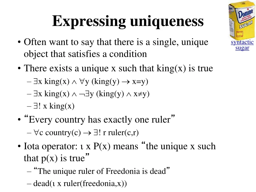 expressing uniqueness