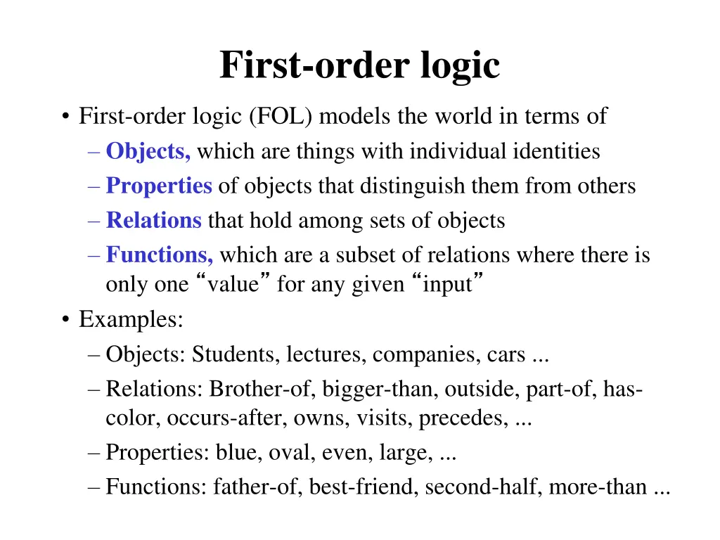 first order logic