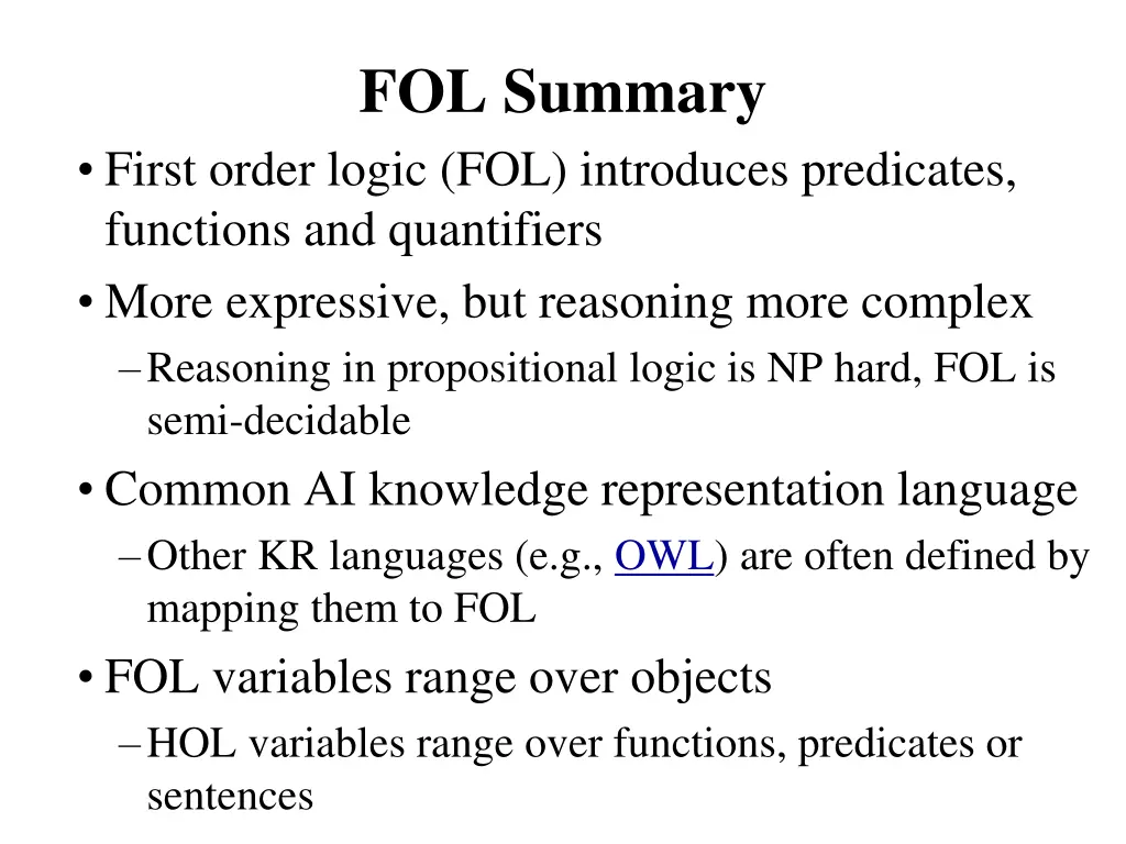 fol summary