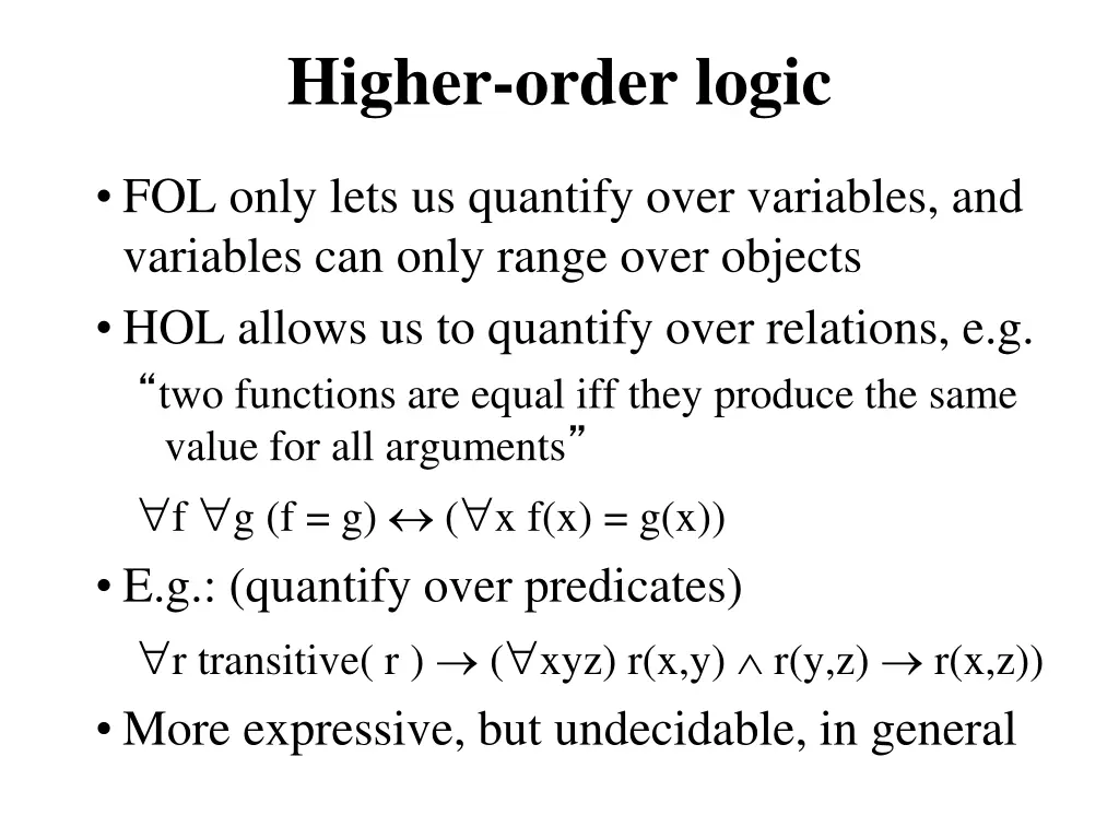 higher order logic