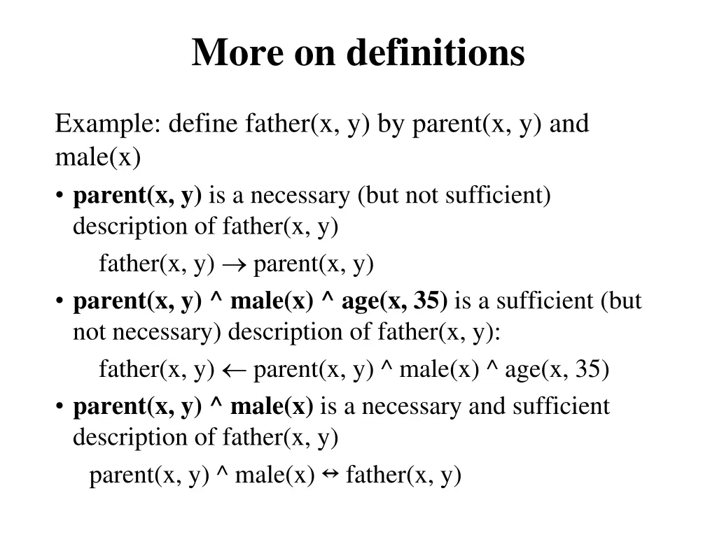more on definitions