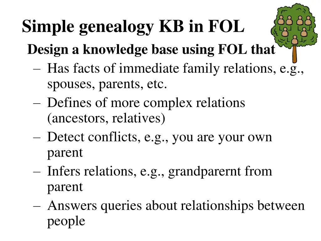 simple genealogy kb in fol design a knowledge