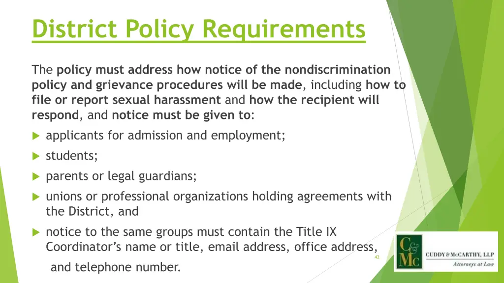 district policy requirements