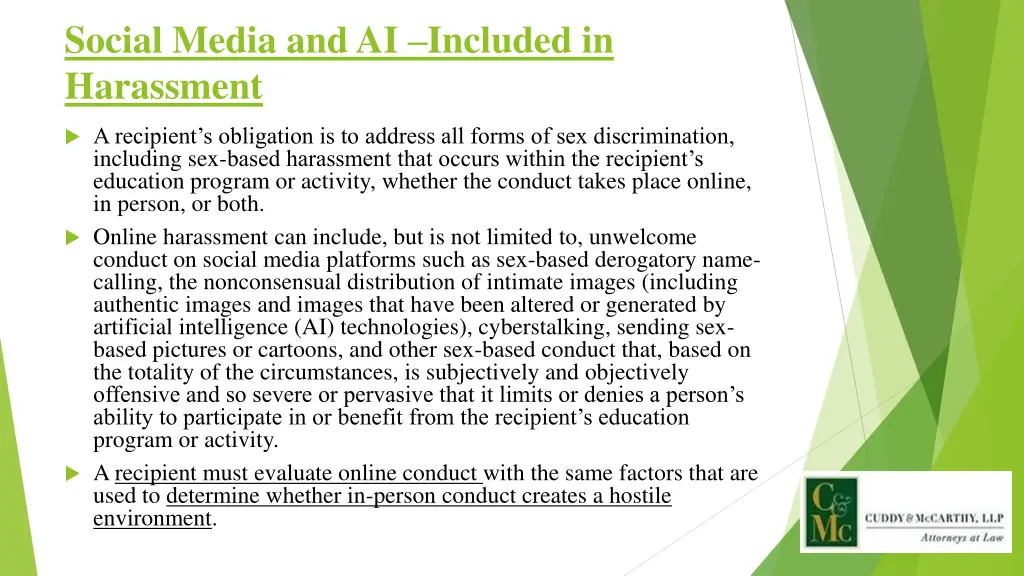 social media and ai included in harassment