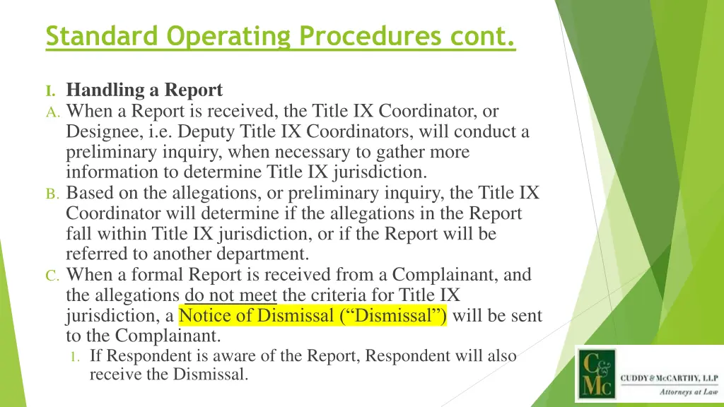 standard operating procedures cont