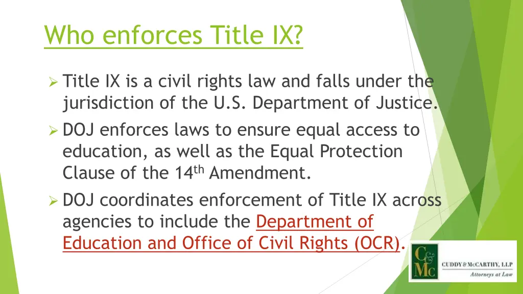 who enforces title ix
