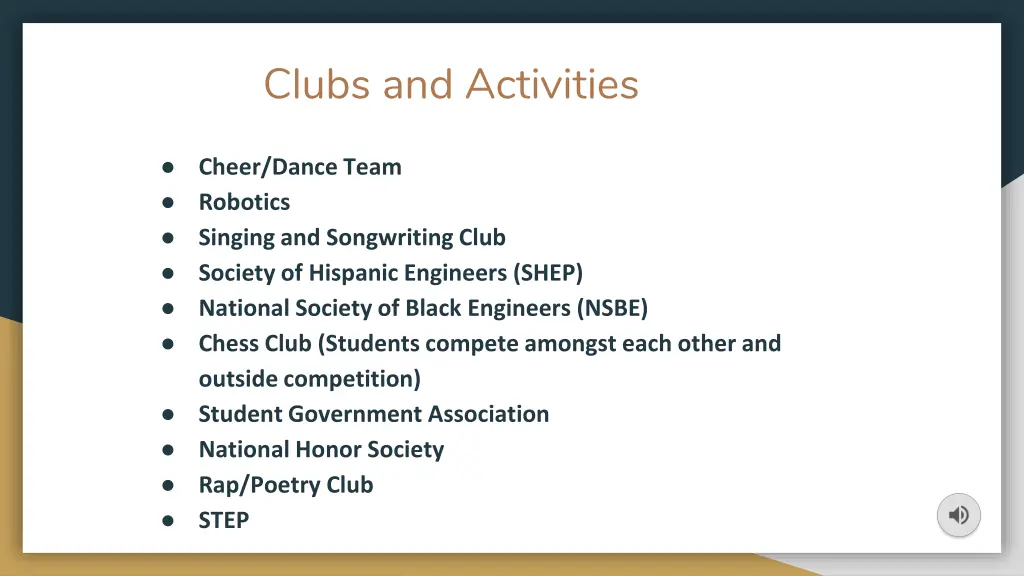 clubs and activities