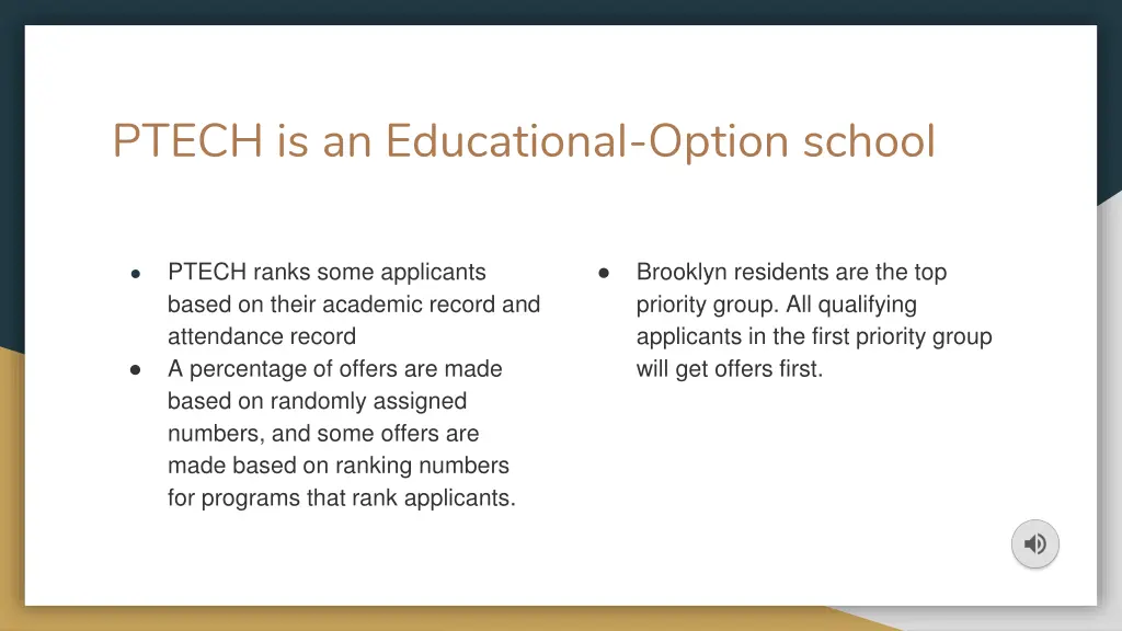 ptech is an educational option school