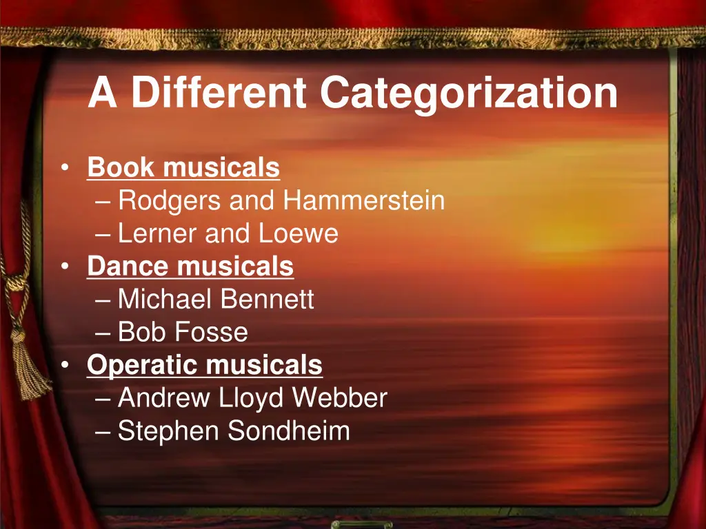 a different categorization