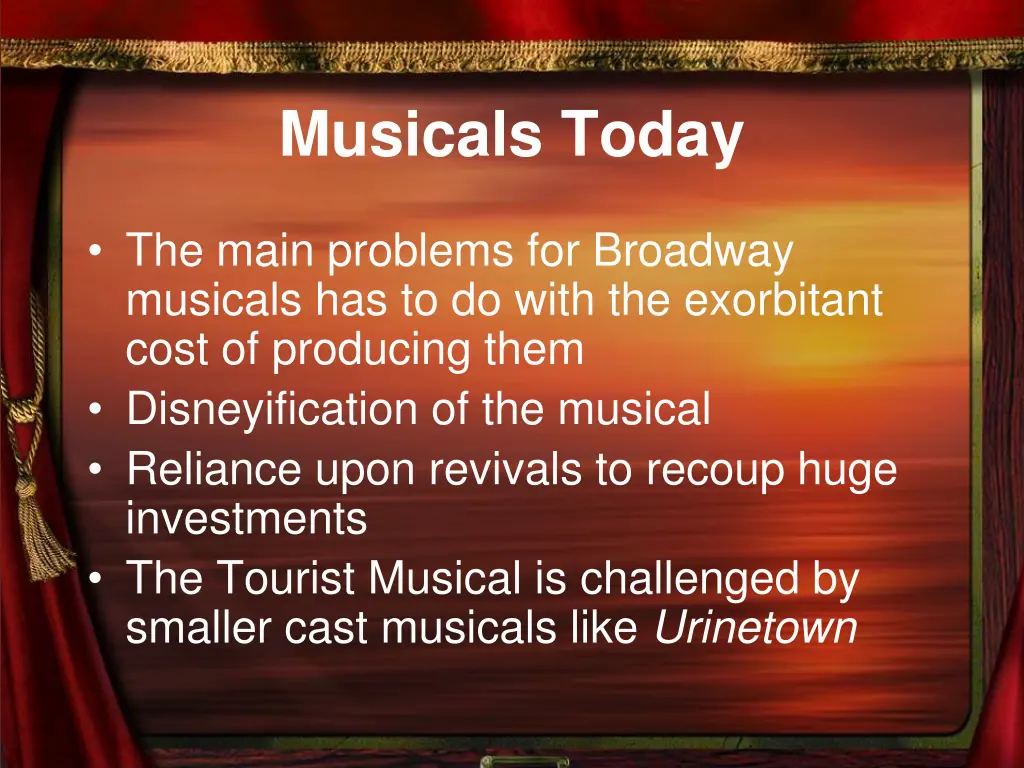 musicals today