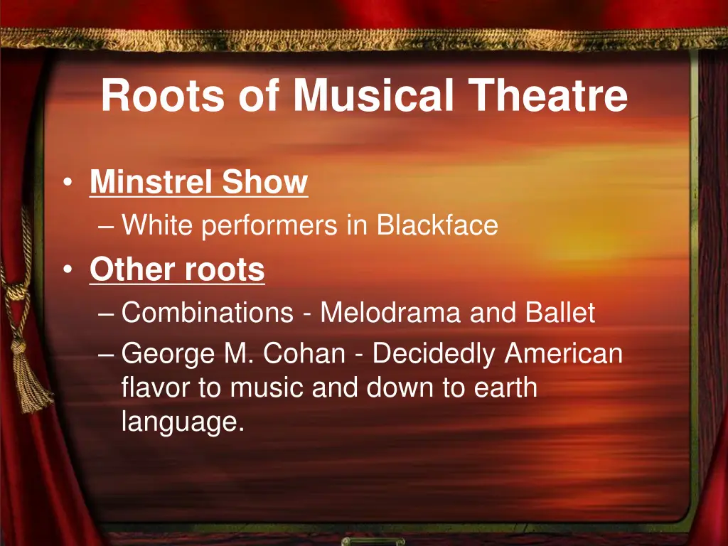 roots of musical theatre