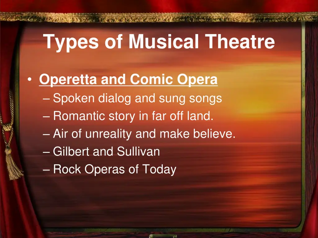 types of musical theatre 1