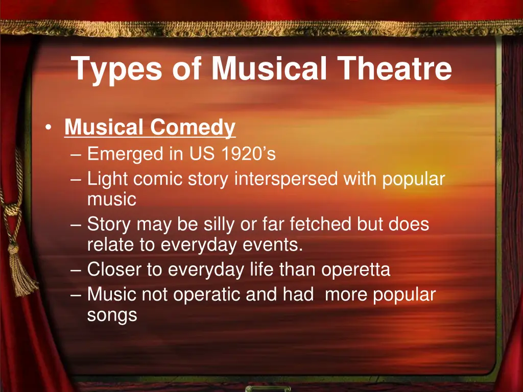 types of musical theatre 2