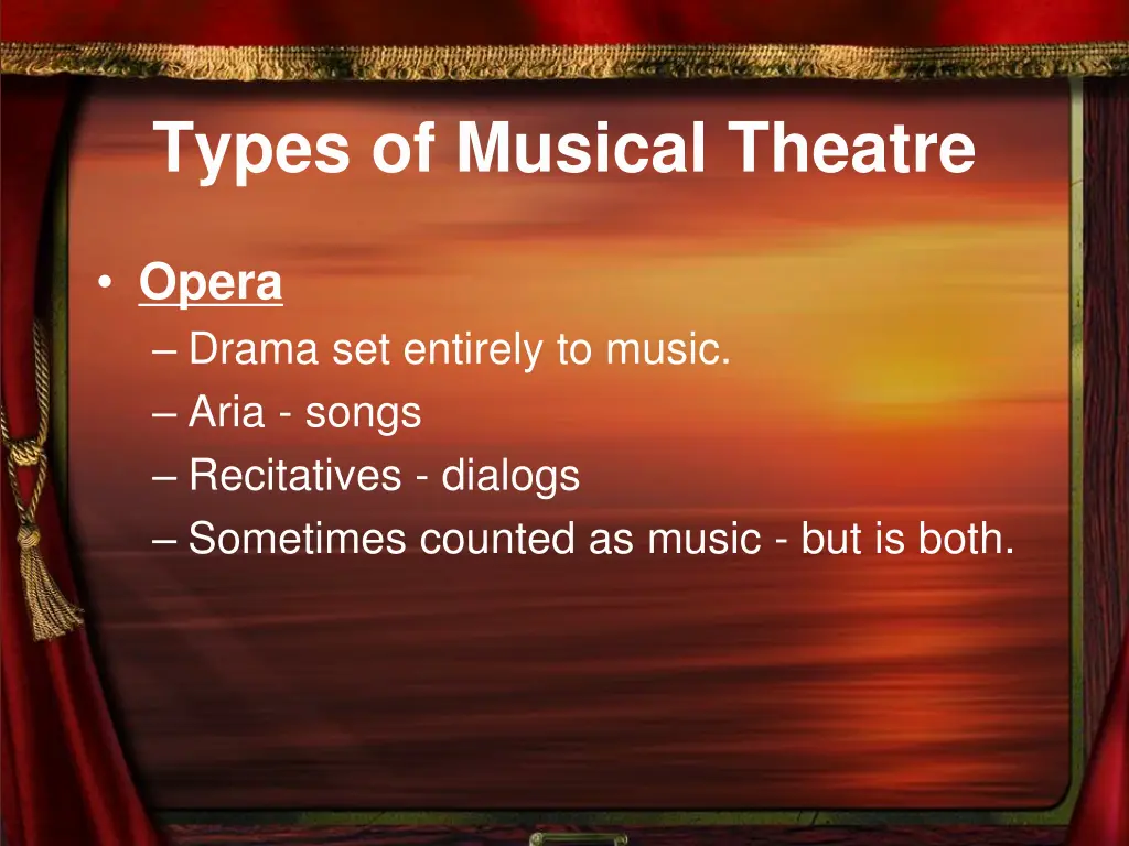 types of musical theatre
