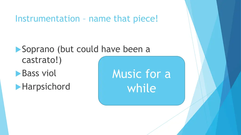 instrumentation name that piece 1